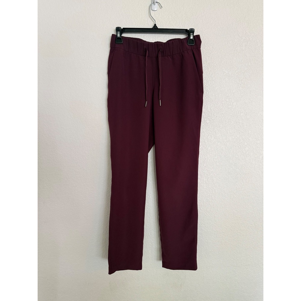 Lululemon On the Fly Pant Woven Burgundy Maroon Drawstring Trousers Size 4